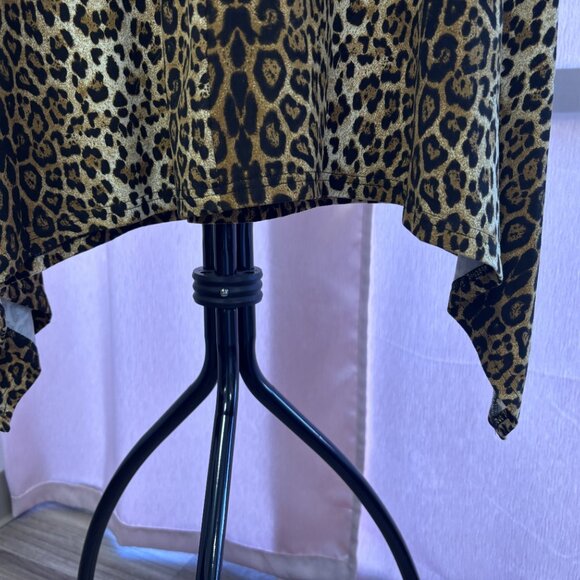Investments Leopard Print Long Sleeve Cowl Neck Top Size Large - Picture 3 of 3